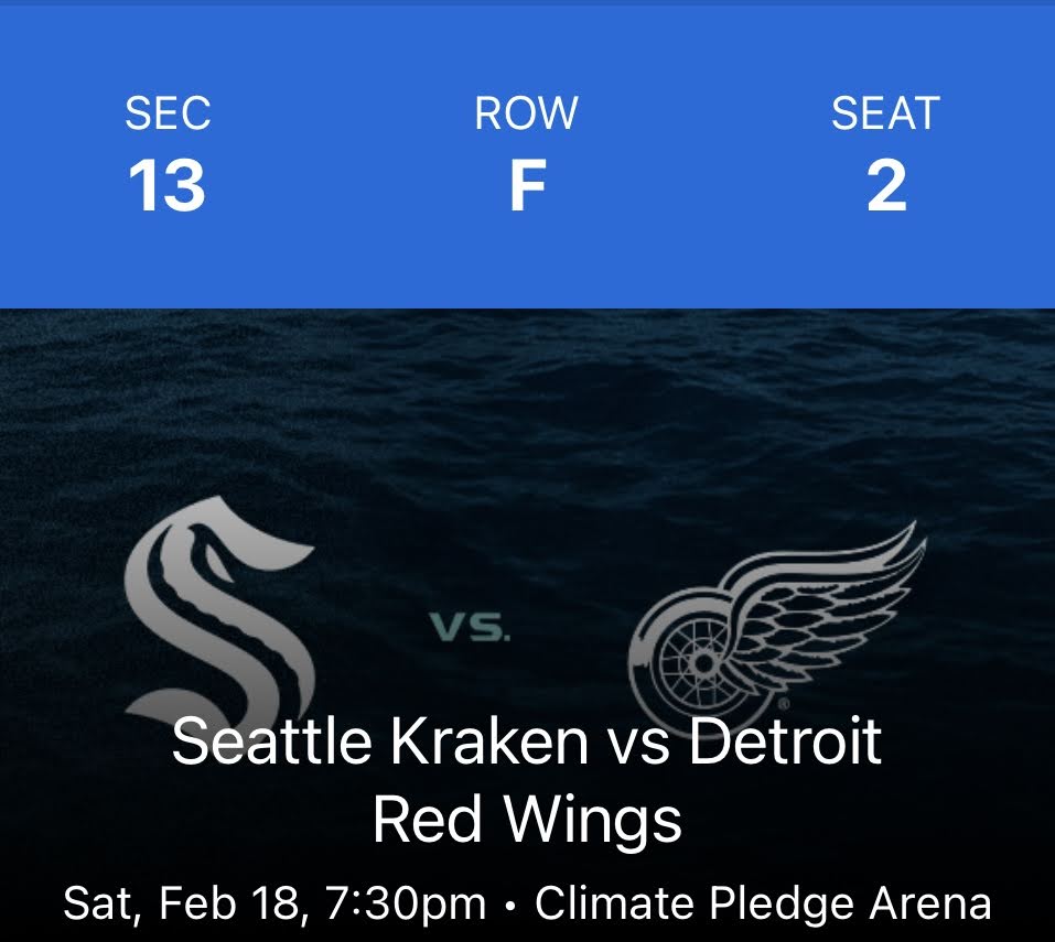 Kraken vs Red Wings on February 18th