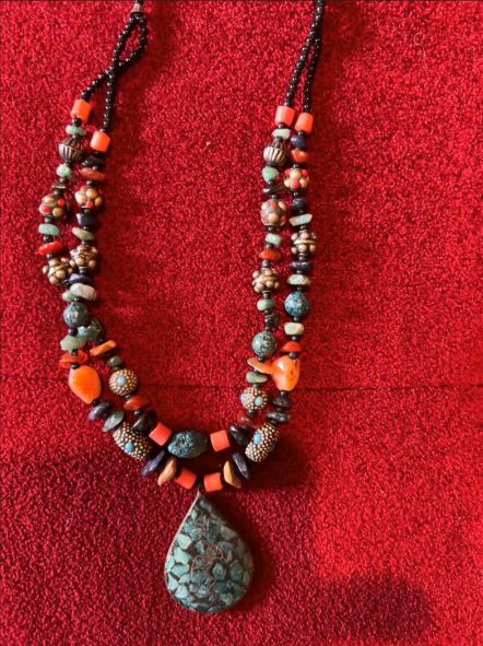 Handmade beaded necklace by artist Kristin Simpson